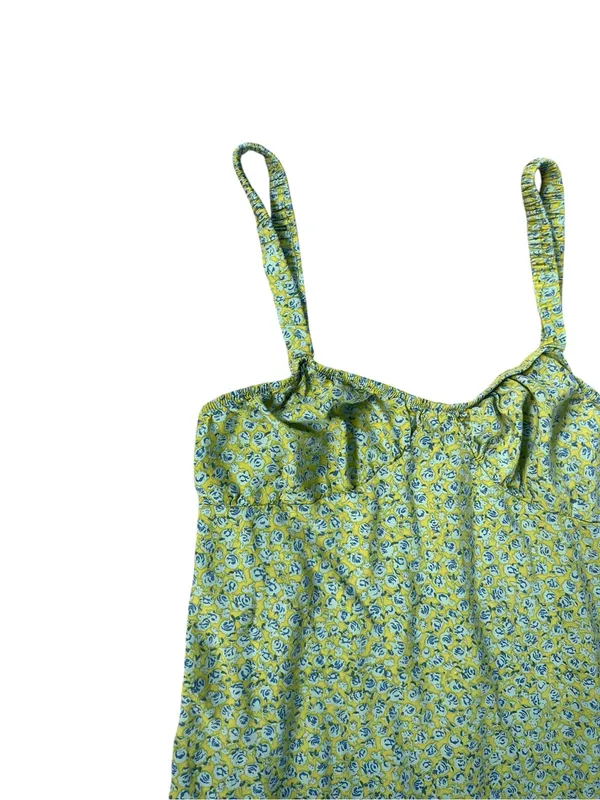 Motel Rocks Lime Green Floral Midi Slip Dress - Image 3