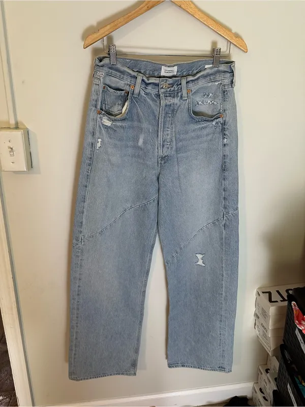 NWOT Citizens of Humanity Ayla Swirl High-Rise Tapered Jeans 28 - Image 3