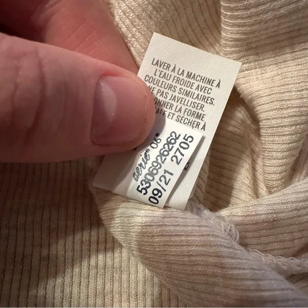 Aerie Cream Long Sleeve Ribbed Knit Crewneck Pullover Top Sz‎ XXL NEW - Image 7