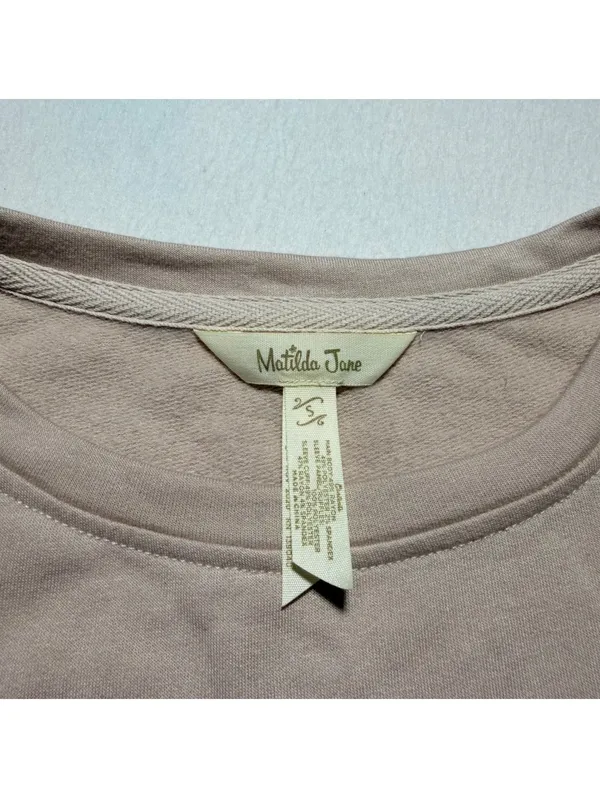 Anthropologie Blush Pink Sweatshirt with Eyelet Lace Sleeves - Image 8