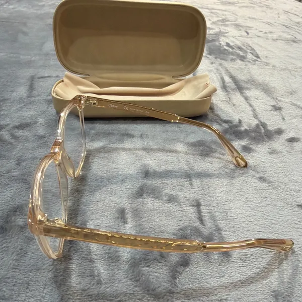 Chloé Eyeglasses Womens Honey Transparent Gold Square CE2740 53-16-140 - Image 9