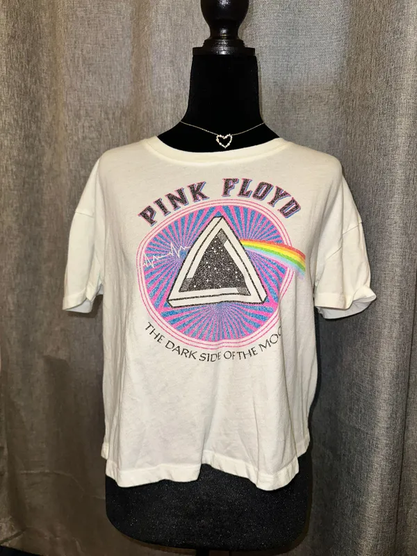 Old Navy Pink Floyd Band Tee Crop Top - Image 5