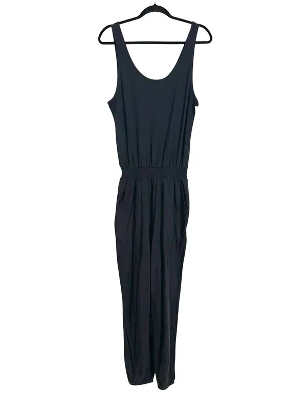 NWT Aerie Everyday Track Jumpsuit Black Sleeveless with Elastic Waist SMALL - Image 3