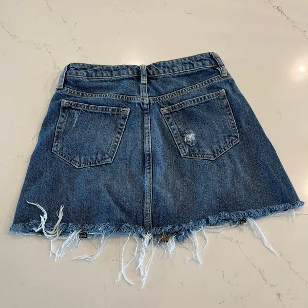 Free People We The Free Denim A-Line Mini Skirt‎ in Dark Denim Size 26 - Image 4
