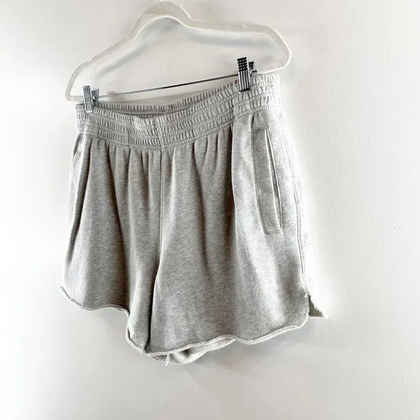 Aerie High Rise Cutoff Sweat Lounge Shorts Gray Large - Image 10