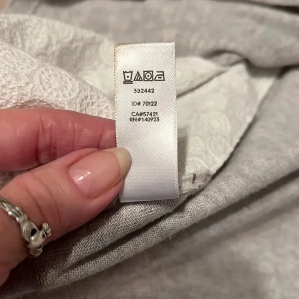 Loft size small long sleeve grey sweater with white lace inset on sides EUC - Image 5
