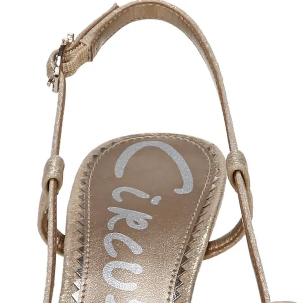 Circus by Sam Edelman NY Monica Gold Metallic Slingback Heels Bow Detail Women’s Size 9 - Image 2