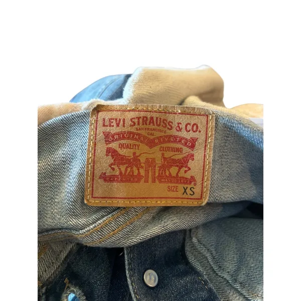 Levi's Denim Jacket XS Pink Heathered Hoodie & Sleeves - Image 4