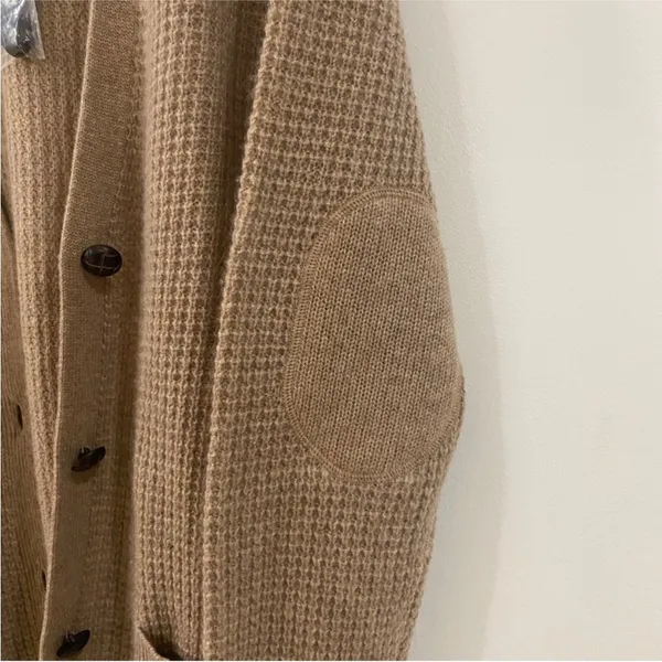 360 Cashmere wool and cashmere waffle knitted grandpa cardigan NEW - Image 7