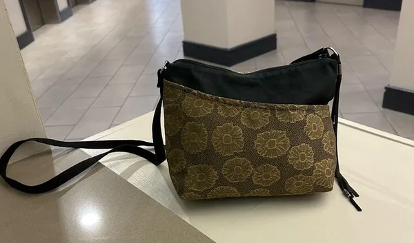 ERDA Luxurious Brown and Black Crossbody Bag with Monogram Design-American made - Image 2