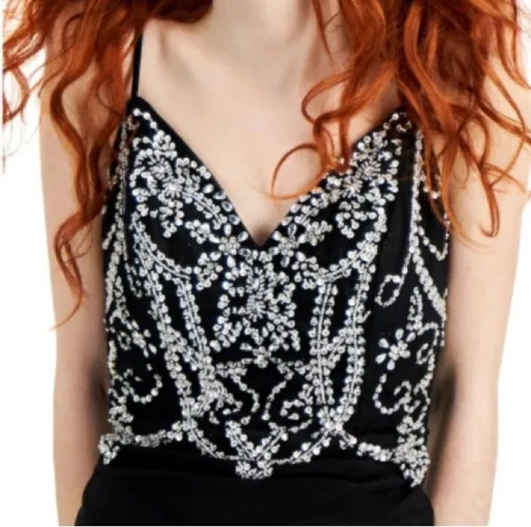 Say Yes To The Prom Embellished Spaghetti Strap Sweetheart Neckline Prom Dress - Image 2