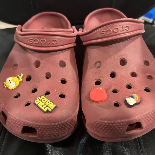 CROCS women’s  Sandals - Maroon with Fun Charms - Image 2