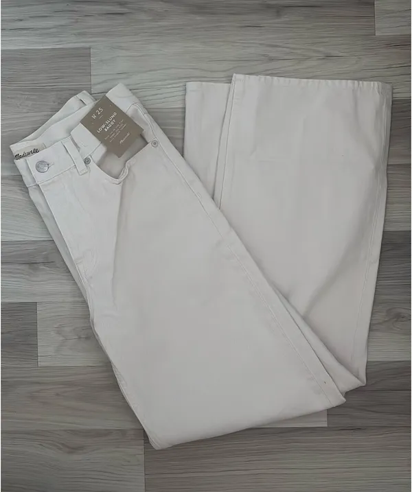 NWT Madewell low-slung baggy jeans, cream, size 25. - Image 4