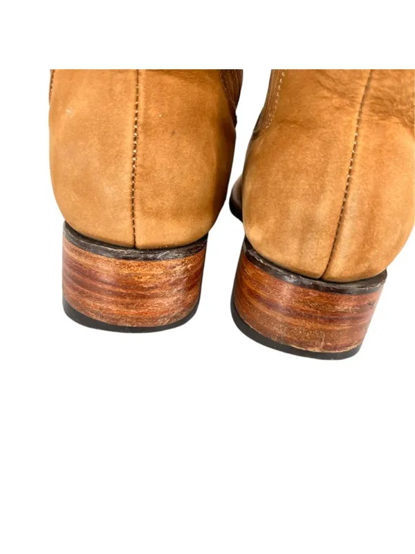 La Sierra Western Boots Floral Embroidery Size 7 Light Brown Nubuck - Image 11