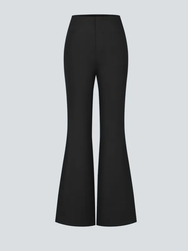 Halara Black Flex High Rise Back Side Pockets Slight Flare Size Petite Small NEW - Image 5