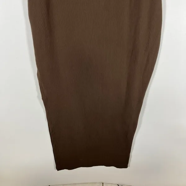 Meshki Dress‎ Women's Small Brown Ribbed Knit Side Slit Bodycon Sleeveless - Image 10