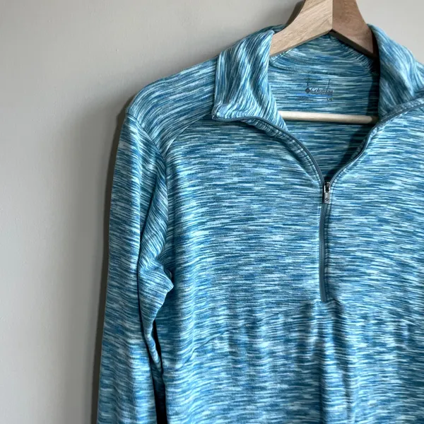 Columbia‎ half zip turquoise heathered sweater women's size L athletic outdoors - Image 2