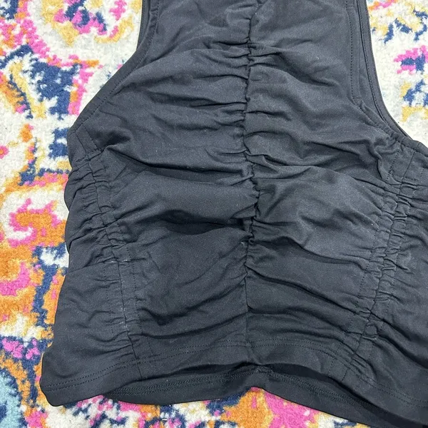 NWT Forever 21 Black Cropped Cinch Scrunch Going Out Top - Image 2