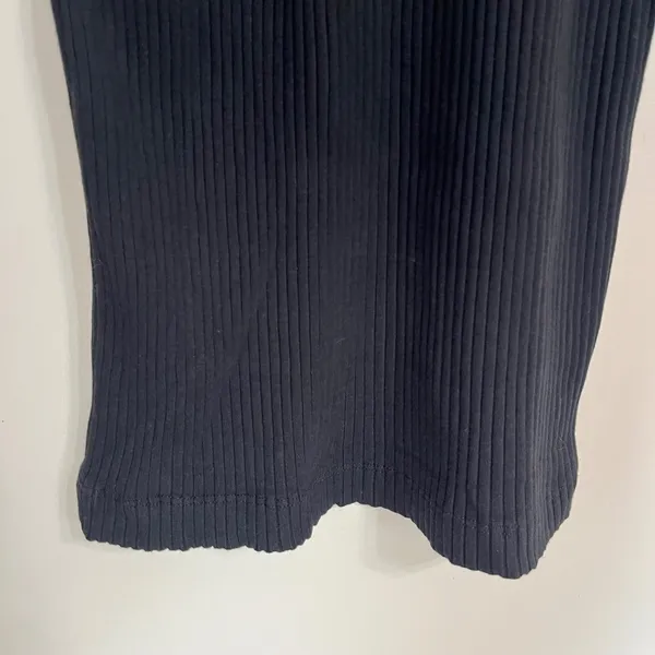 Zara Black Ribbed Knit Mock‎ Neck Sleeveless Bodycon Midi Dress Size Small - Image 4