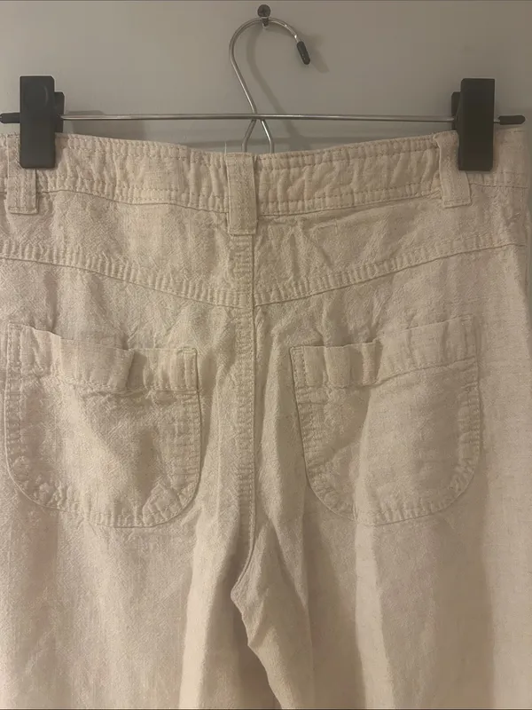 Divided Neutral Cream Drawstring Wide-Leg Chinos - Image 3
