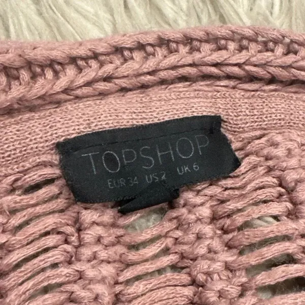 Topshop oversized pink cardigan size 2 - Image 2