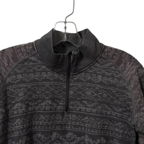 Lululemon Gray Quarter Zip Long Sleeve Thumbhole Top Size 8‎ High Neck - Image 2