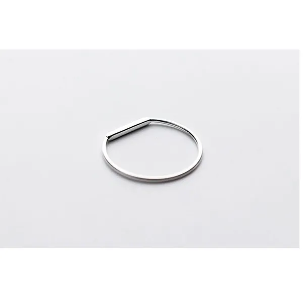 Boutique Dainty White‎ Gold-Plated S925 LOVE Bar Band Ring | Sz 6 NEW - Image 3
