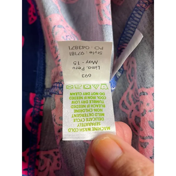 Lilly Pulitzer Marlow Shirt Dress XS Pink Blue Elephant Print Stretch Knit - Image 7