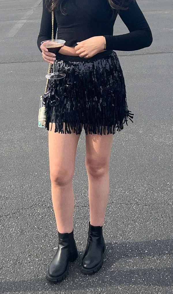 Sparkle Skirt Black Size 8 - Image 4