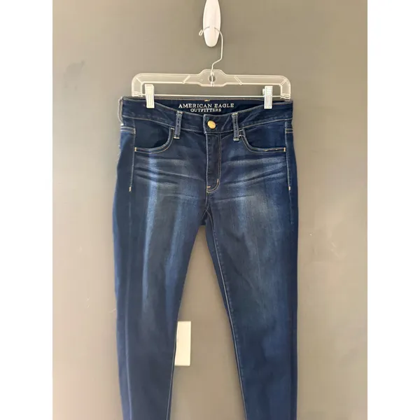 American Eagle Outfitters Dark Wash Skinny Jeggings Womens‎ Size 6 Regular Blue - Image 3