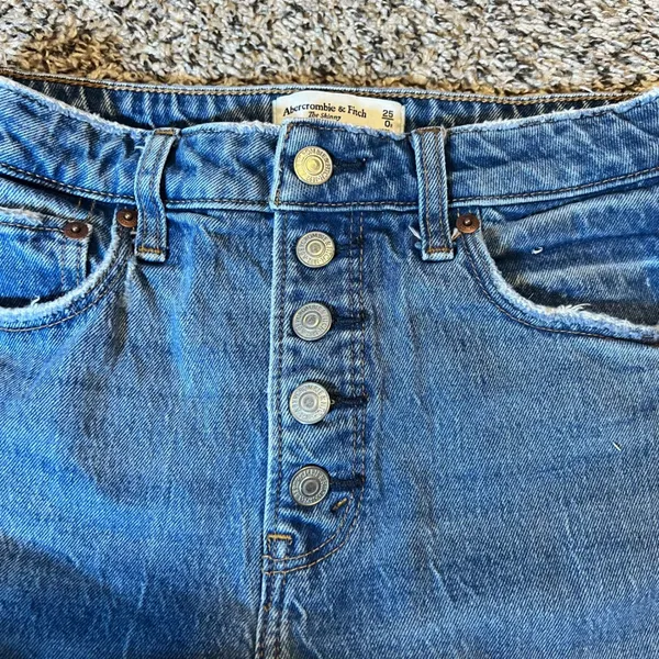 Abercrombie Fitch The Skinny High Rise Jeans Button Fly Blue Women Size 25‎ - Image 4
