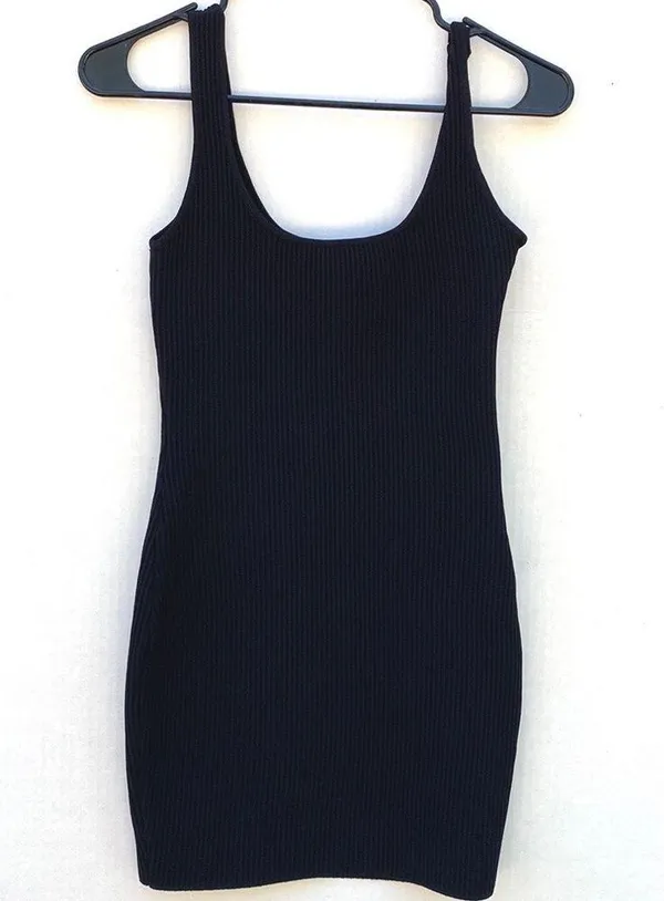NWOT Princess Polly Womens Size small/XS black ribbed Gracie mini dress - Image 3