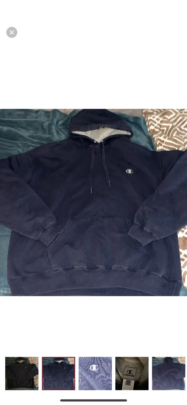 Champion Navy Blue Hoodie - Image 2