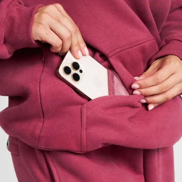 NWT COMFRT DND travel hoodie in BERRY. Size: XXL Size 2X - Image 5