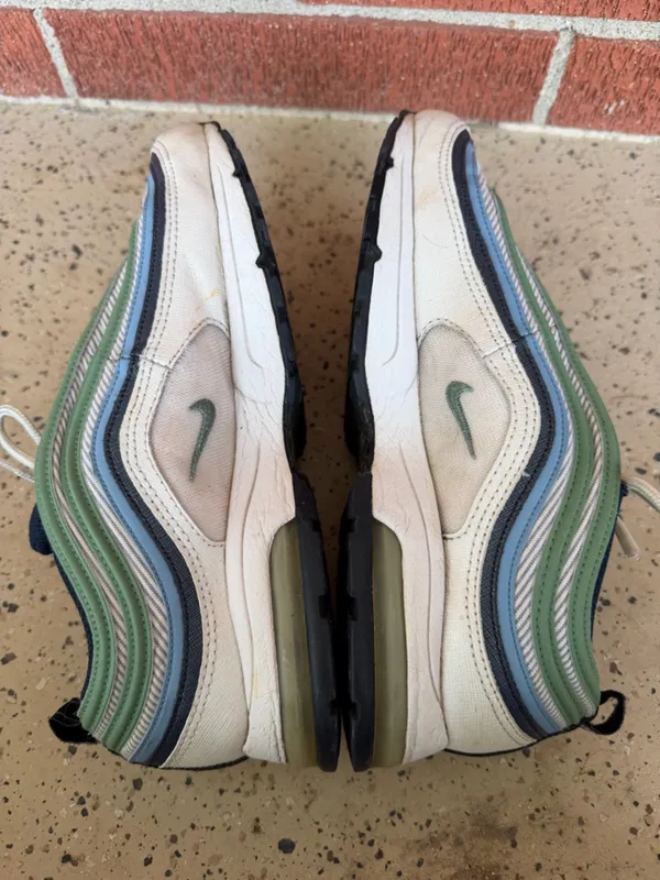 2008 Nike Air Max 97 Womens Size 8.5 green‎ blue grey color sneaker shoes - Image 10