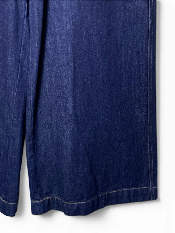 Free Market Wide Leg Jeans Womens M Dark Wash High Rise Gold Chain Denim - Image 6