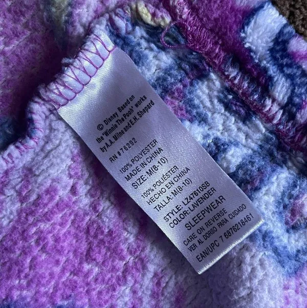 Disney sleepy Eeyore purple do not disturb fuzzy pajama top and bottoms M - Image 11