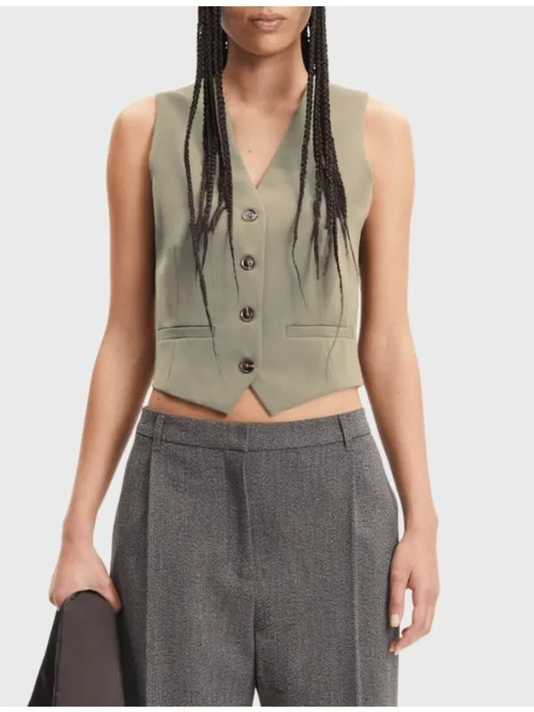 Samsoe Ramona Vest in Tan Medium Womens Sleeveless Tank Top - Image 12