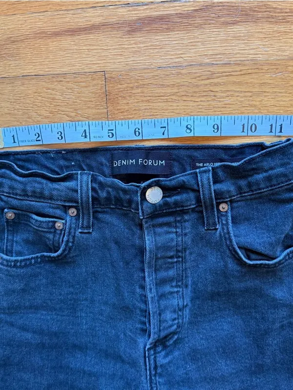 Denim Forum Aritzia the Arlo High Rise Straight Denim Jeans Black‎ size 23 - Image 4
