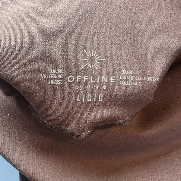 Offline by Aerie Real-Me High Rise 7/8 Leggings Brown Buttery Soft Neutral Large - Image 5