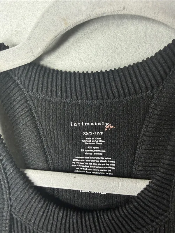 Free people Black Ribbed Racerback Tank Top - Women's Stretch Knit - Image 2