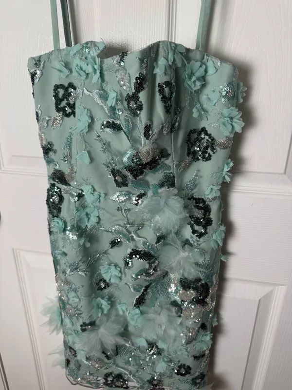 Helsi Hilma Sequin Floral Appliqué Cocktail Minidress S - Image 3