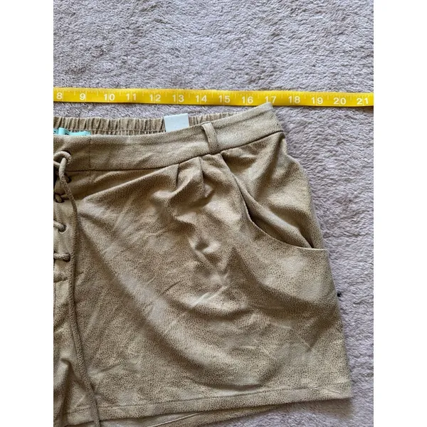 Maurices Shorts Women's Beige Faux Suede Lace Up Stretch Drawstring Size‎ XL NWT - Image 8