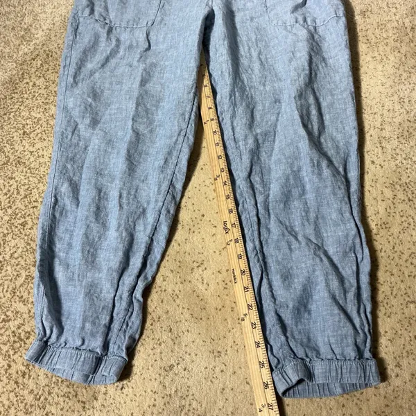 Athleta Cabo Linen Jogger‎ Pants Blue 531704-00 Womens Size 16 SP23 - Image 4