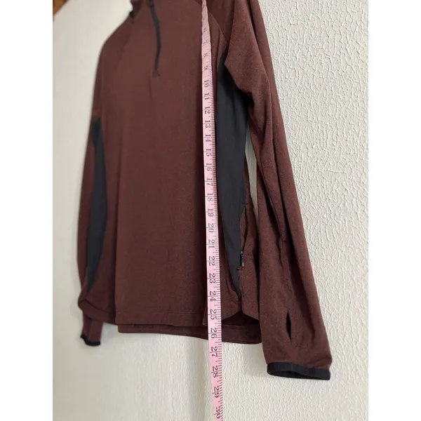 REI Co-Op Lightweight 1/4 Zip Base Layer Top Large Burgundy Long Sleeve - Image 4