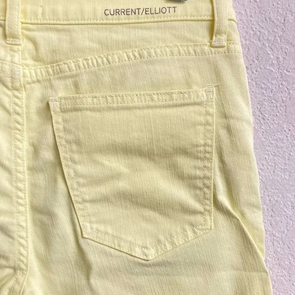 Current/Elliott Stiletto Skinny Jeans women’s 27 ‎ light yellow cropped denim - Image 3