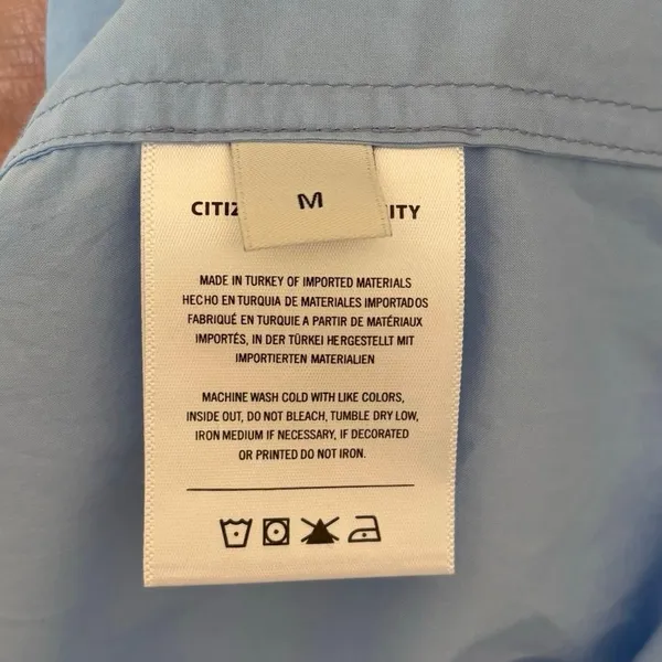 Citizens of Humanity 100% Cotton Blue Kayla Poplin Button Up Shirt Size Medium - Image 4