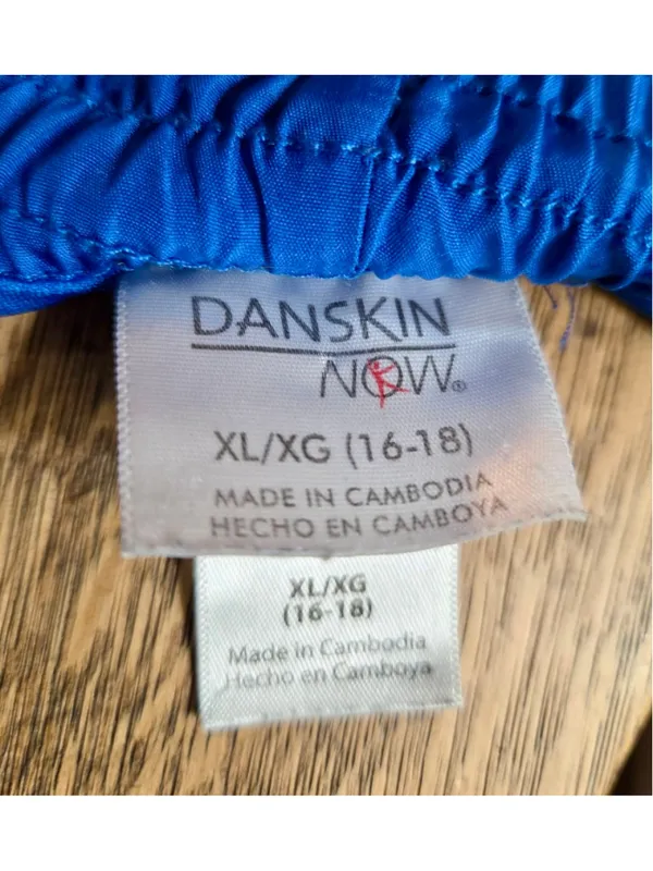 Danskin Now Girls Athletic Running Shorts Cobalt Blue Neon Trim XL 16-18 W-212 - Image 3