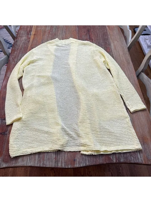 Blakeley Poppy Popcorn Knit Cardigan Pale Yellow Petite Small - Image 11