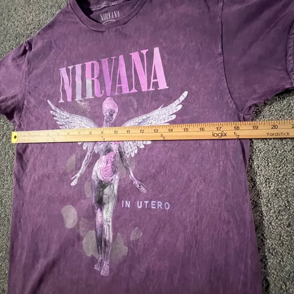 Nirvana T-Shirt Women M Purple In‎ Utero Live 93 Tour Graphic Mineral Wash Tee - Image 6